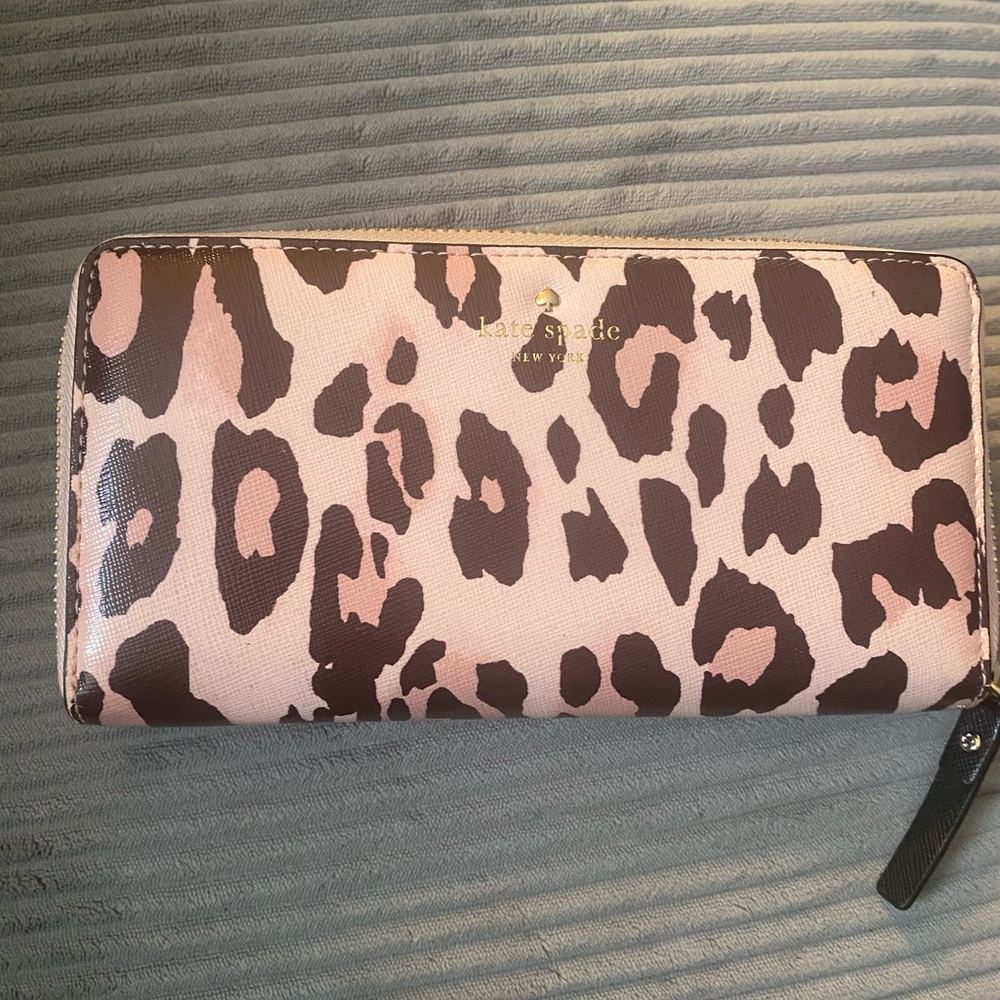 Kate Spade Blush and Brown Leopard Wallet